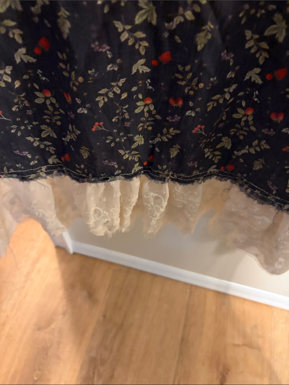 POL Dark Floral Wide-Leg Jumpsuit with Patchwork Pockets - Picture 6 of 8